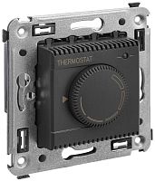 Терморегулятор механический с датчиком без рамки DKC Avanti 0С +30С черный матовый картинка